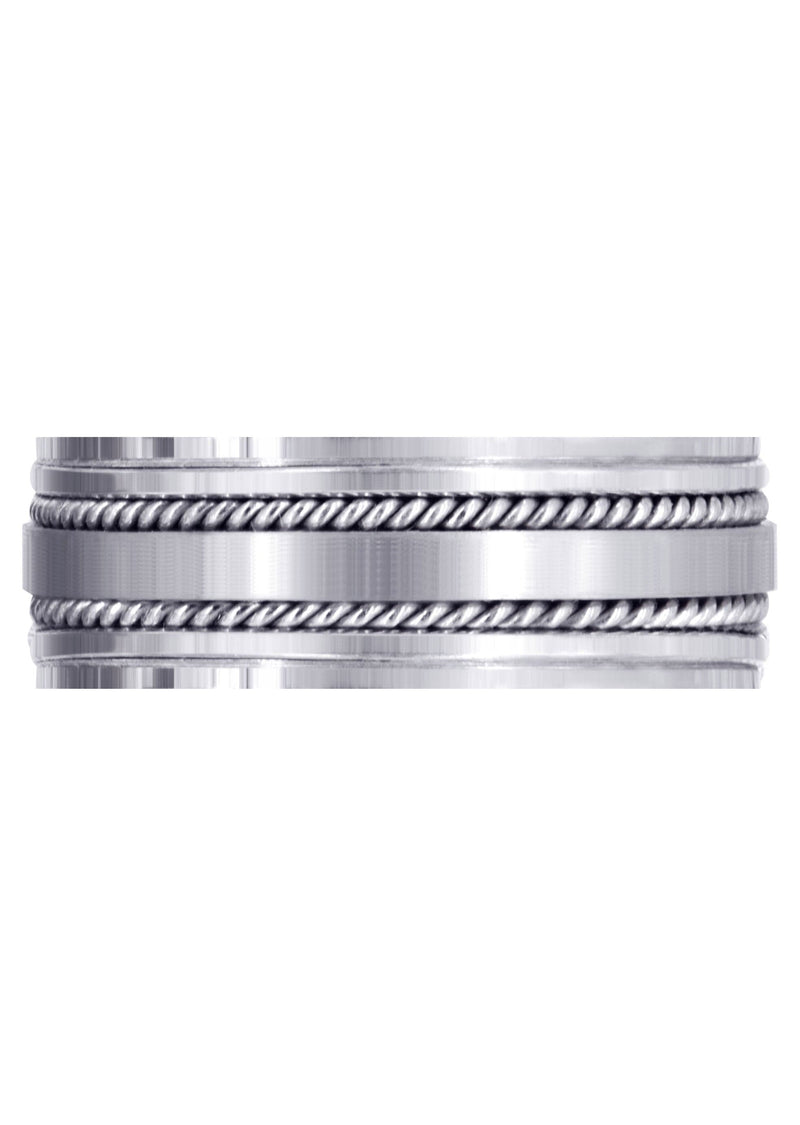 Contemporary Mens Wedding Band | Satin / High Polish Finish (Maddox)
