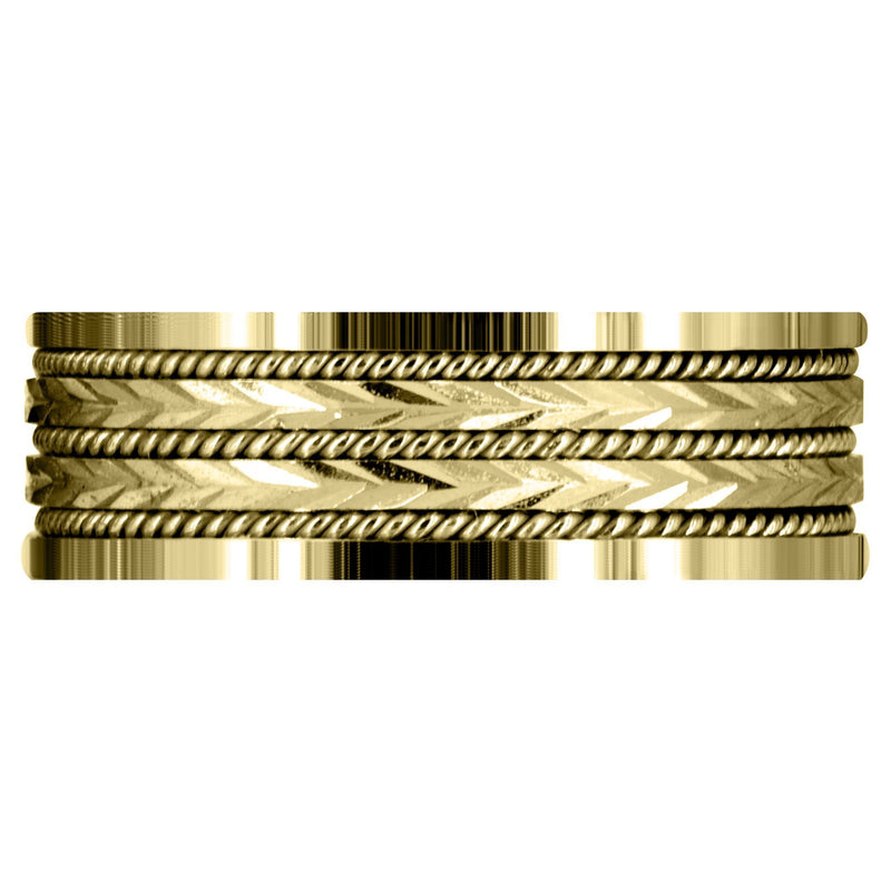 Yellow Gold Contemporary Mens Wedding Band | High Polish Finish (Kai)