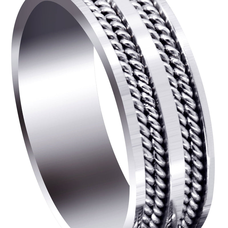Braided Mens Wedding Band | High Polish Finish (Jameson)