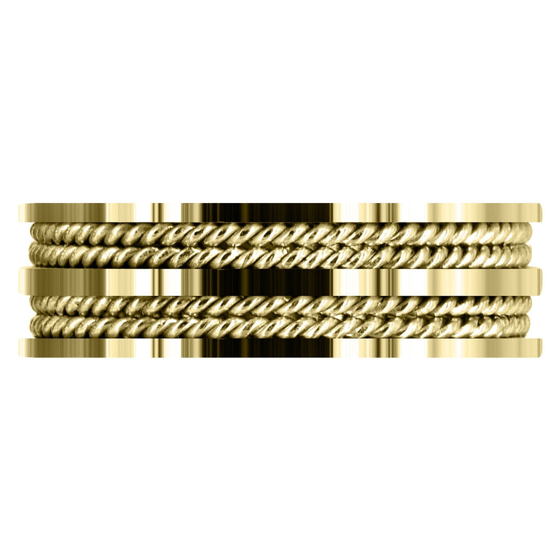 Yellow Gold Braided Mens Wedding Band | High Polish Finish (Jameson)