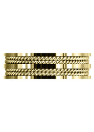 Yellow Gold Braided Mens Wedding Band | High Polish Finish (Jameson)