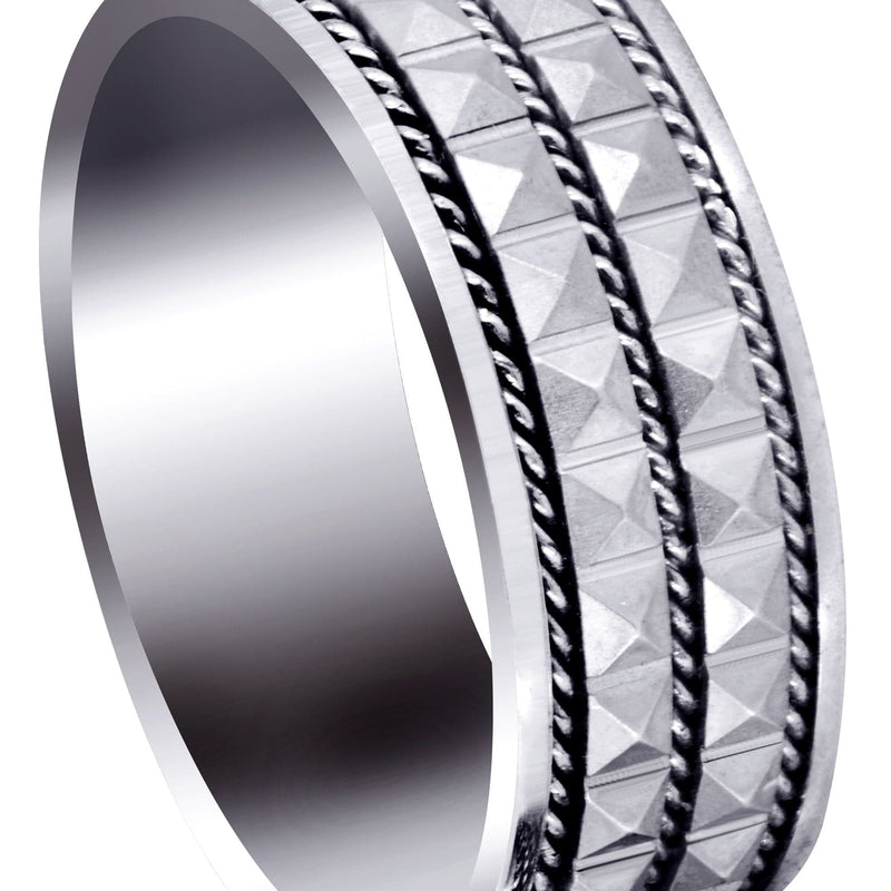 Contemporary Mens Wedding Band | GB / High Polish Finish (Zachary)