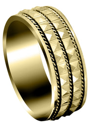 Yellow Gold Contemporary Mens Wedding Band | GB / High Polish Finish (Zachary)