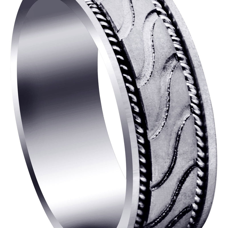 Contemporary Mens Wedding Band | GB / High Polish Finish (Ayden)