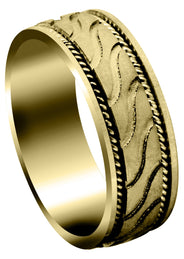 Yellow Gold Contemporary Mens Wedding Band | GB / High Polish Finish (Ayden)