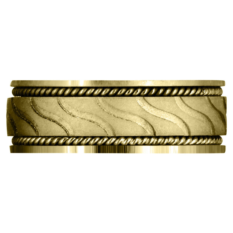 Yellow Gold Contemporary Mens Wedding Band | GB / High Polish Finish (Ayden)