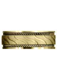 Yellow Gold Contemporary Mens Wedding Band | GB / High Polish Finish (Ayden)