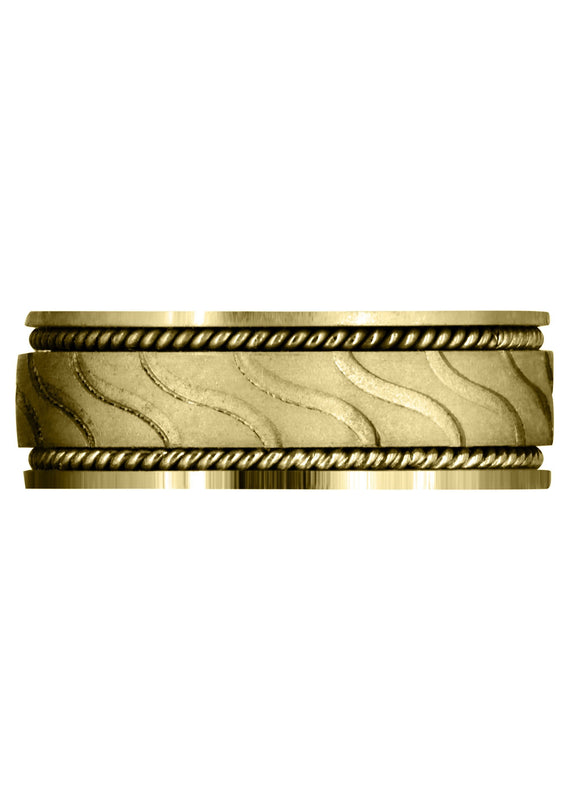 Yellow Gold Contemporary Mens Wedding Band | GB / High Polish Finish (Ayden)
