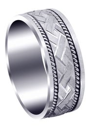 Modern Mens Wedding Band | Cross Satin Finish (Corbin)