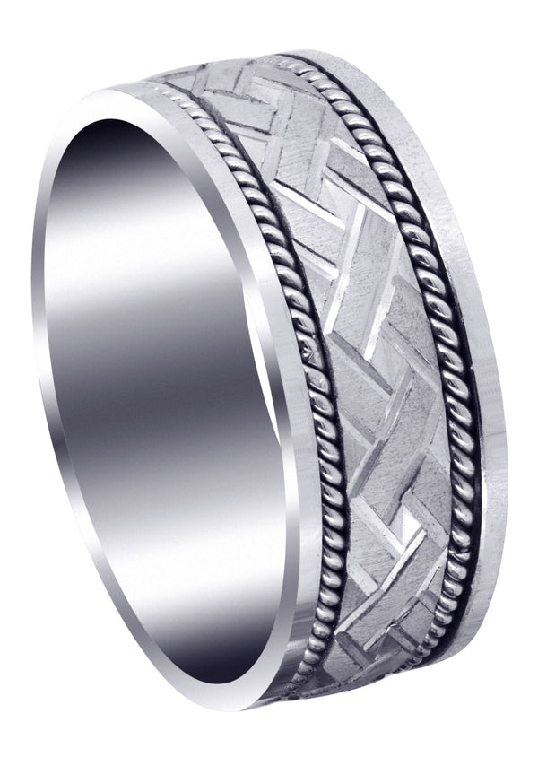 Modern Mens Wedding Band | Cross Satin Finish (Corbin)