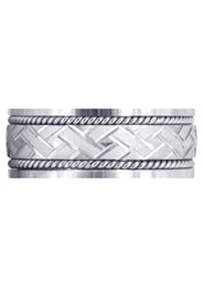 Modern Mens Wedding Band | Cross Satin Finish (Corbin)
