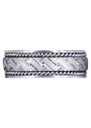 Modern Mens Wedding Band | Cross Satin Finish (Gael)
