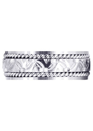 Modern Mens Wedding Band | Sand Blast / High Polish Finish (Rowan)