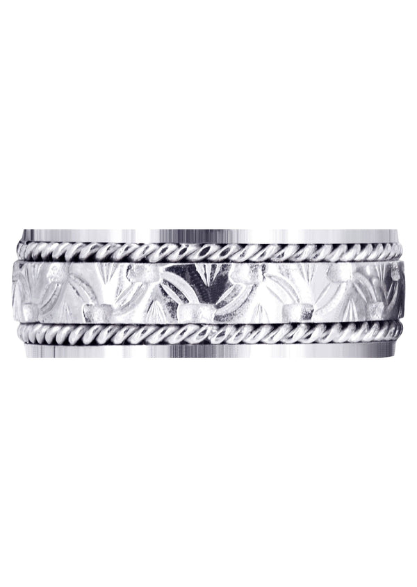 Modern Mens Wedding Band | Sand Blast / High Polish Finish (Rowan)
