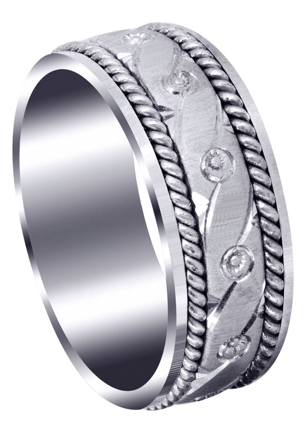 Modern Mens Wedding Band | Cross Satin Finish (Beckett)