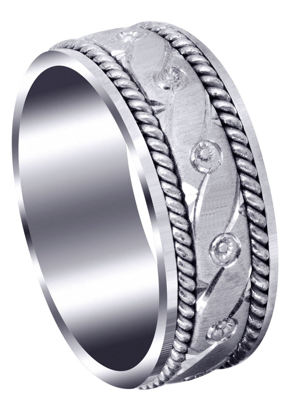 Modern Mens Wedding Band | Cross Satin Finish (Beckett)