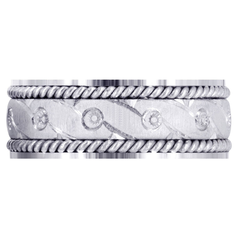 Modern Mens Wedding Band | Cross Satin Finish (Beckett)