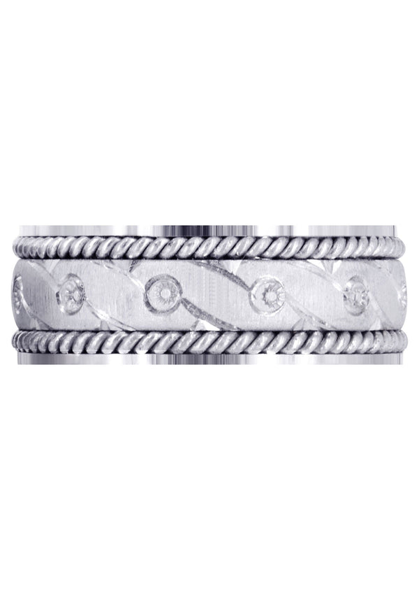 Modern Mens Wedding Band | Cross Satin Finish (Beckett)