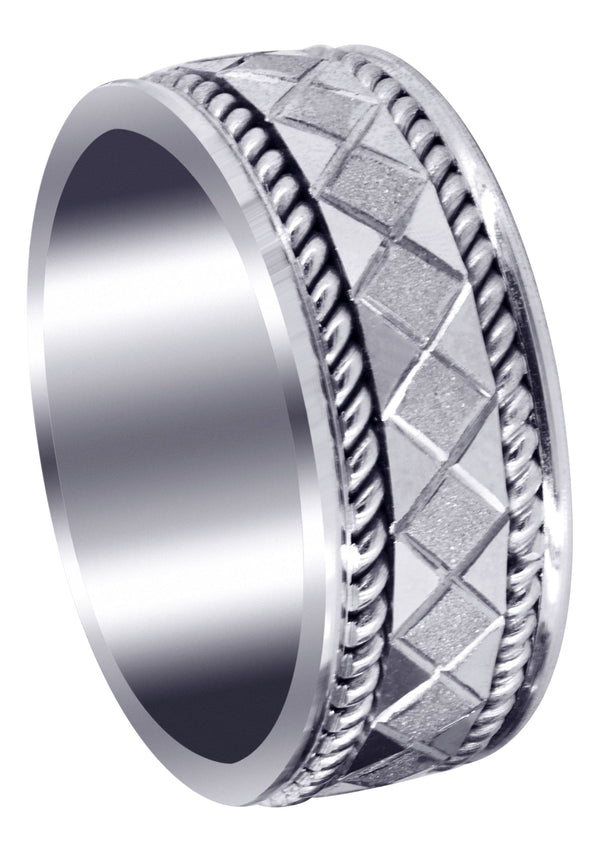 Modern Mens Wedding Band | Stone Finish Finish (Jonah)