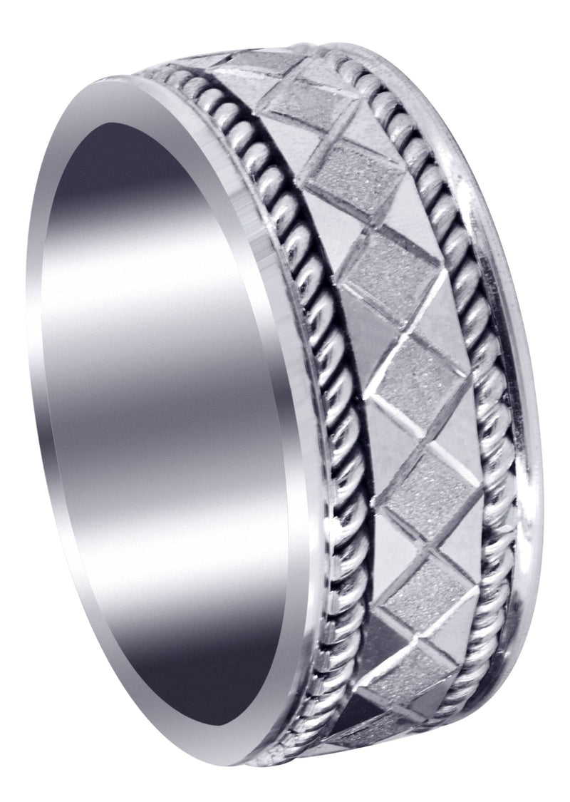Modern Mens Wedding Band | Stone Finish Finish (Jonah)