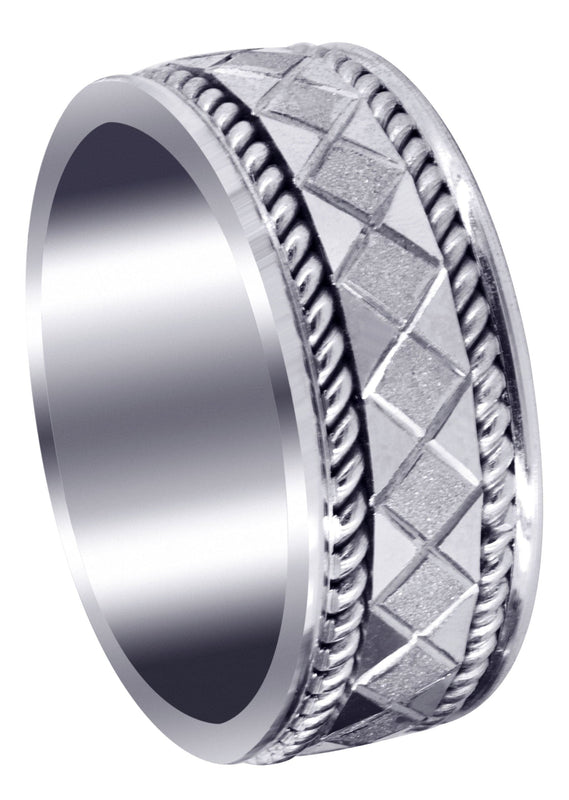 Modern Mens Wedding Band | Stone Finish Finish (Jonah)
