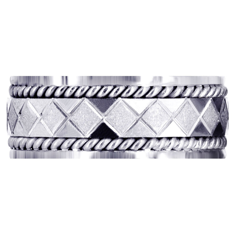 Modern Mens Wedding Band | Stone Finish Finish (Jonah)