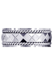 Modern Mens Wedding Band | Stone Finish Finish (Jonah)
