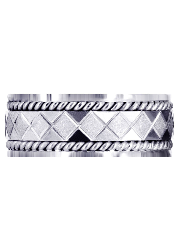 Modern Mens Wedding Band | Stone Finish Finish (Jonah)