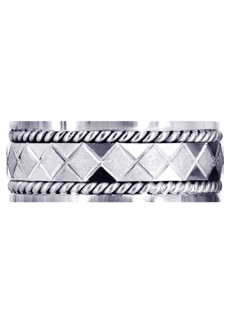 Modern Mens Wedding Band | Stone Finish Finish (Jonah)