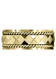Yellow Gold Modern Mens Wedding Band | Stone Finish Finish (Jonah)