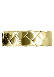 Yellow Gold Hand Woven Mens Wedding Band | High Polish Finish (Kingston)