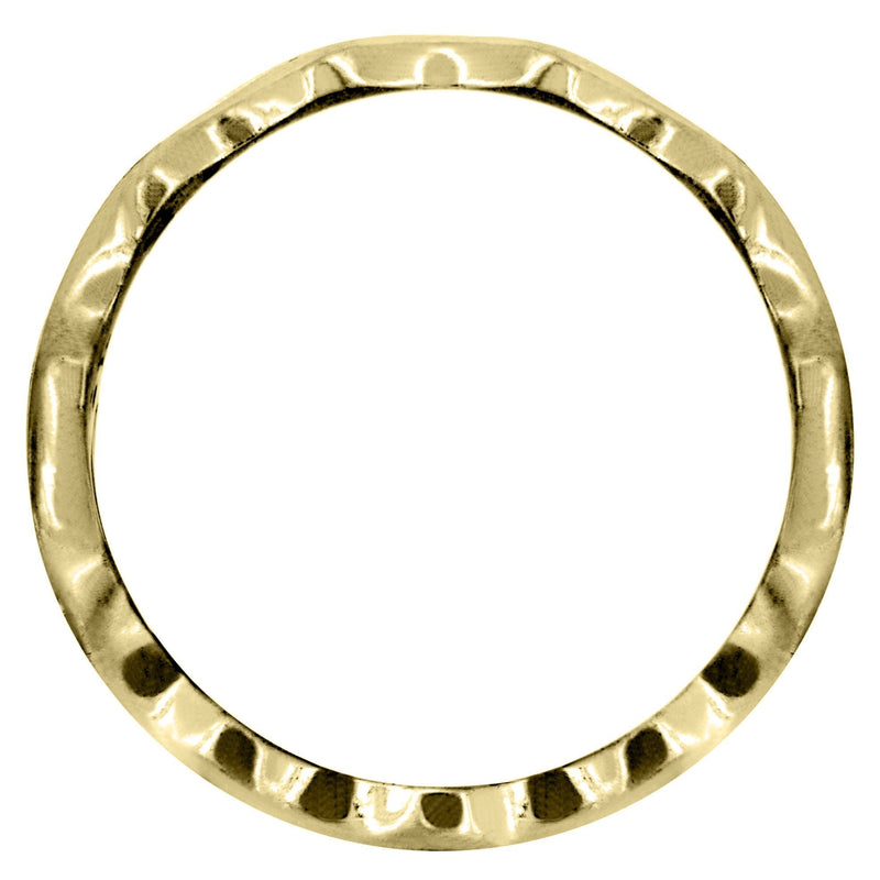 Yellow Gold Hand Woven Mens Wedding Band | High Polish Finish (Kingston)