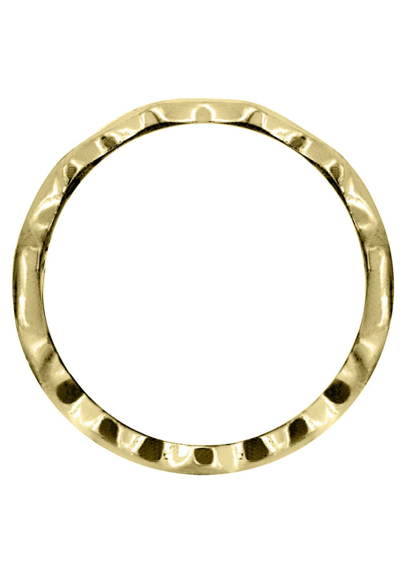 Yellow Gold Hand Woven Mens Wedding Band | High Polish Finish (Kingston)