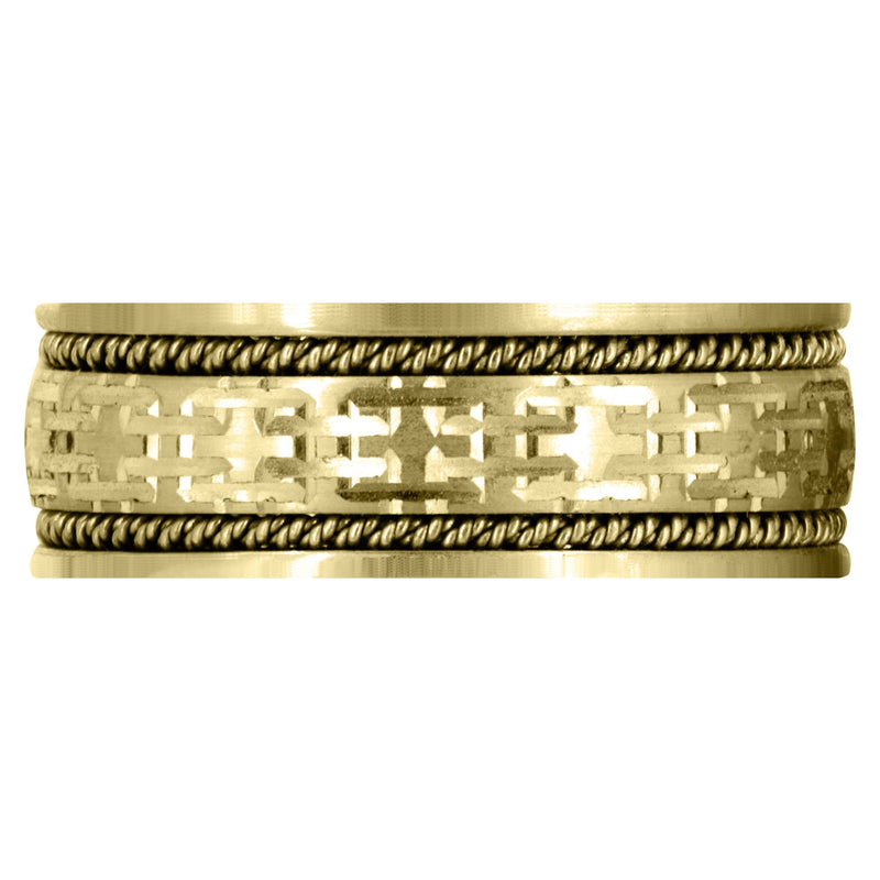 Yellow Gold Modern Mens Wedding Band | Satin Finish (Omar)