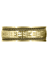 Yellow Gold Modern Mens Wedding Band | Satin Finish (Omar)