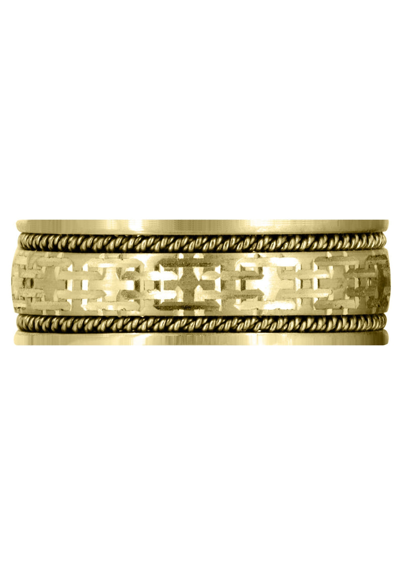 Yellow Gold Modern Mens Wedding Band | Satin Finish (Omar)