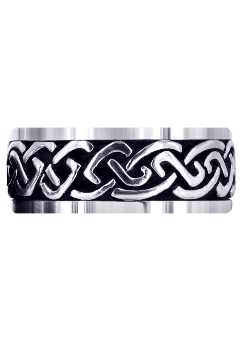 Celtic Mens Wedding Band | Sand Blast / High Polish Finish (Kaiden)