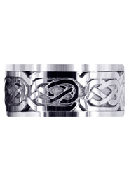 Celtic Mens Wedding Band | Sand Blast / High Polish Finish (Emmett)