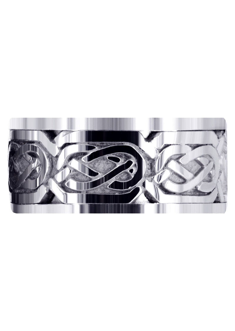 Celtic Mens Wedding Band | Sand Blast / High Polish Finish (Emmett)