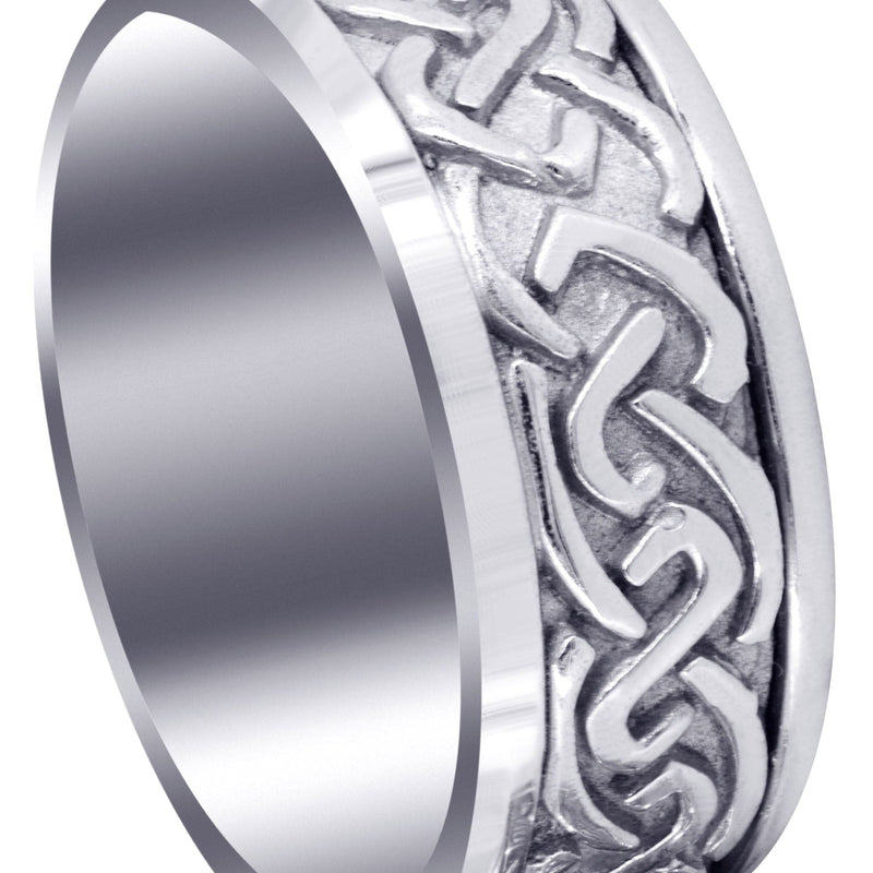 Celtic Mens Wedding Band | Sand Blast / High Polish Finish (Ivan)