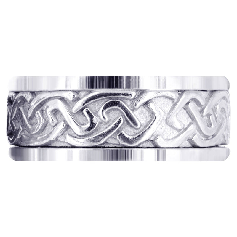 Celtic Mens Wedding Band | Sand Blast / High Polish Finish (Ivan)