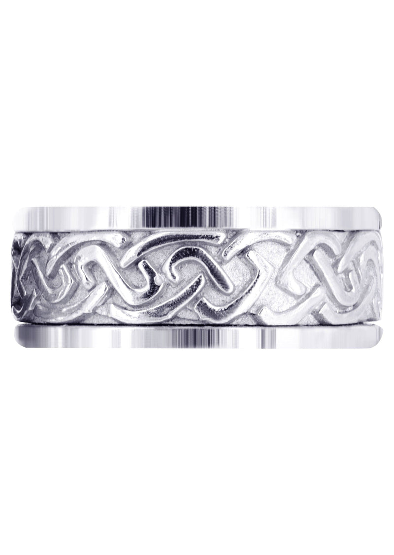 Celtic Mens Wedding Band | Sand Blast / High Polish Finish (Ivan)
