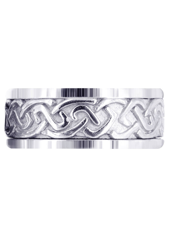 Celtic Mens Wedding Band | Sand Blast / High Polish Finish (Ivan)