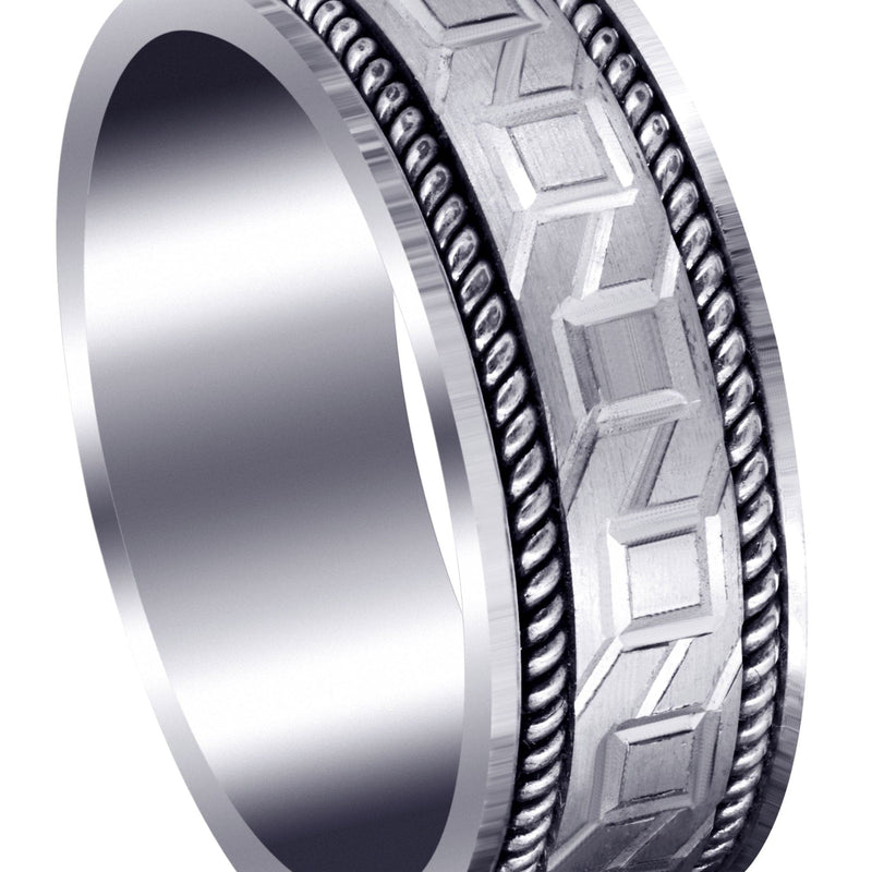 Modern Mens Wedding Band | Satin Finish (Lorenzo)