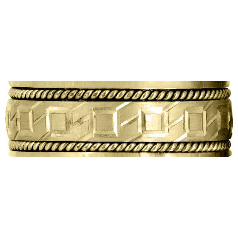 Yellow Gold Modern Mens Wedding Band | Satin Finish (Lorenzo)