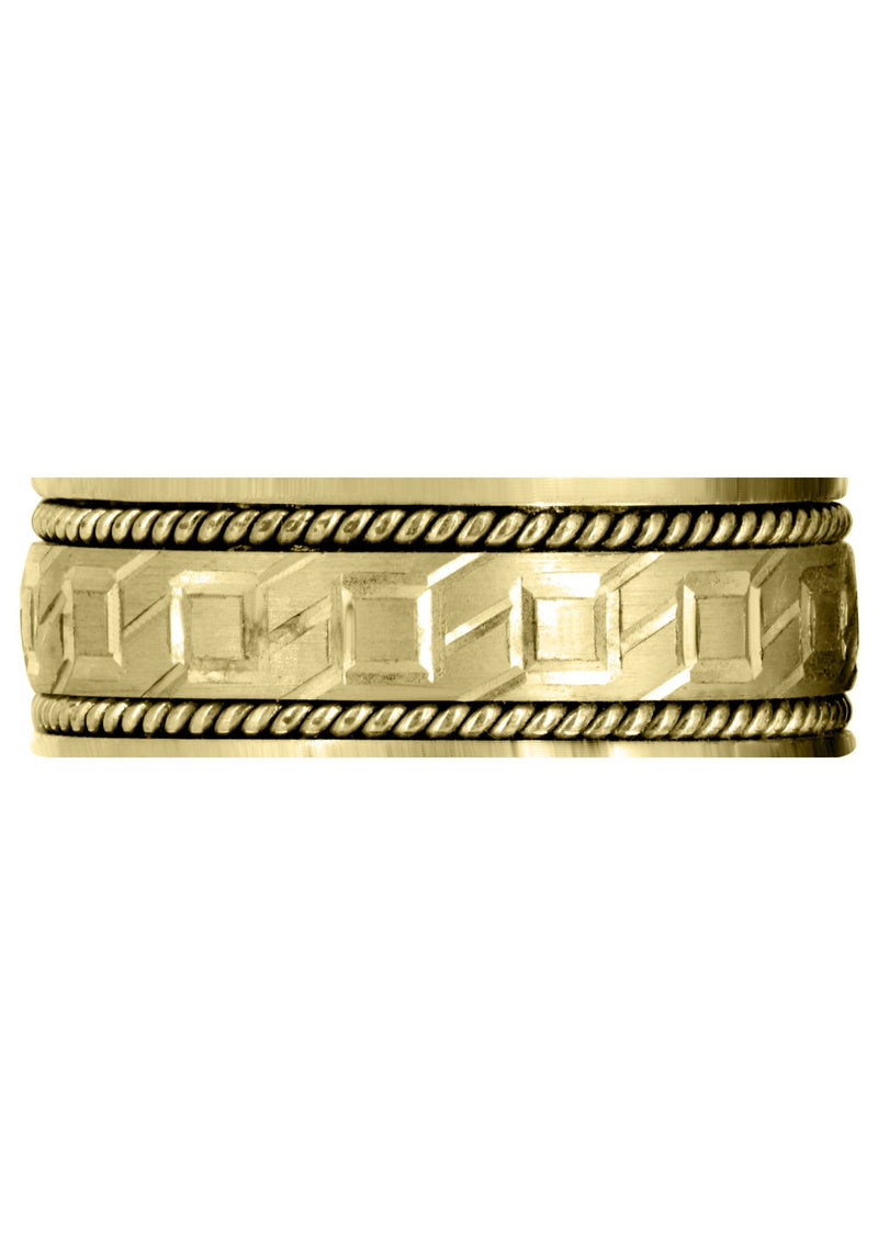 Yellow Gold Modern Mens Wedding Band | Satin Finish (Lorenzo)