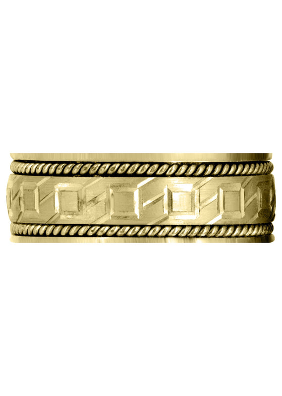 Yellow Gold Modern Mens Wedding Band | Satin Finish (Lorenzo)