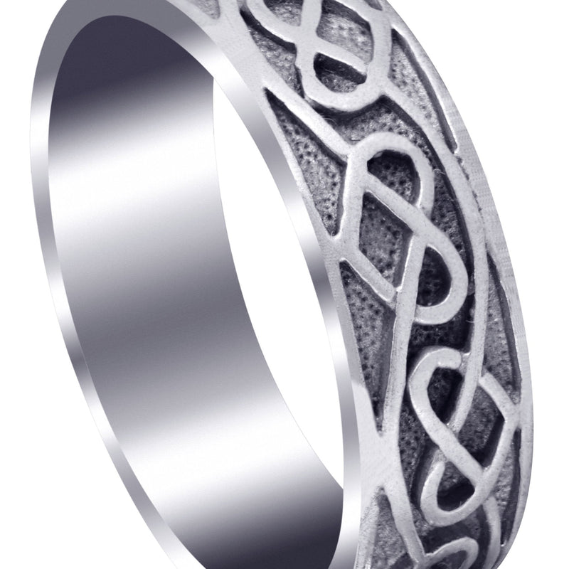 Unique Mens Wedding Band | Sand Blast / High Polish Finish (Jasper)