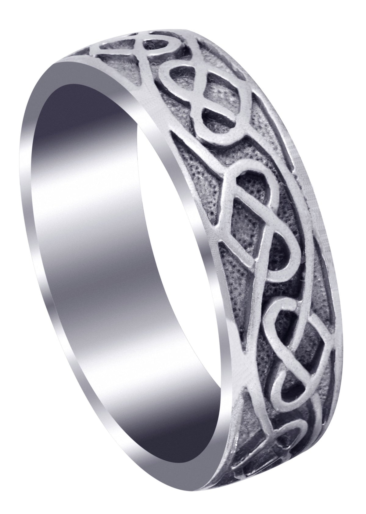 Unique Mens Wedding Band | Sand Blast / High Polish Finish (Jasper)