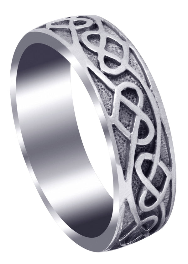 Unique Mens Wedding Band | Sand Blast / High Polish Finish (Jasper)
